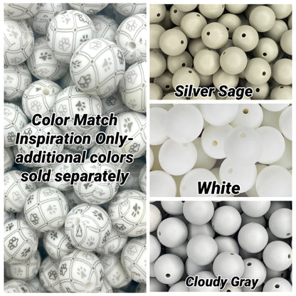 CTS Creation: White Puppy Printed 15mm Bead
