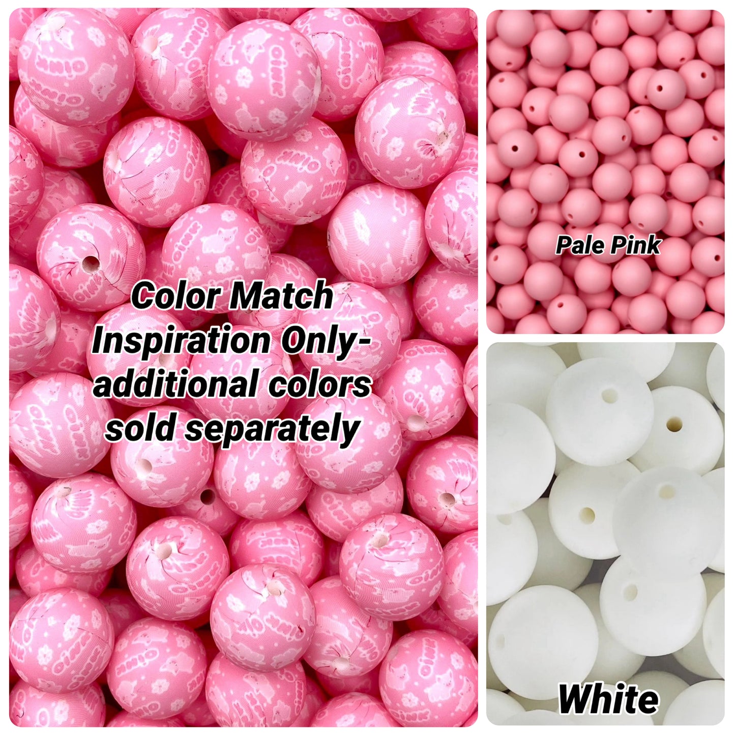 Oink 15mm Printed Bead