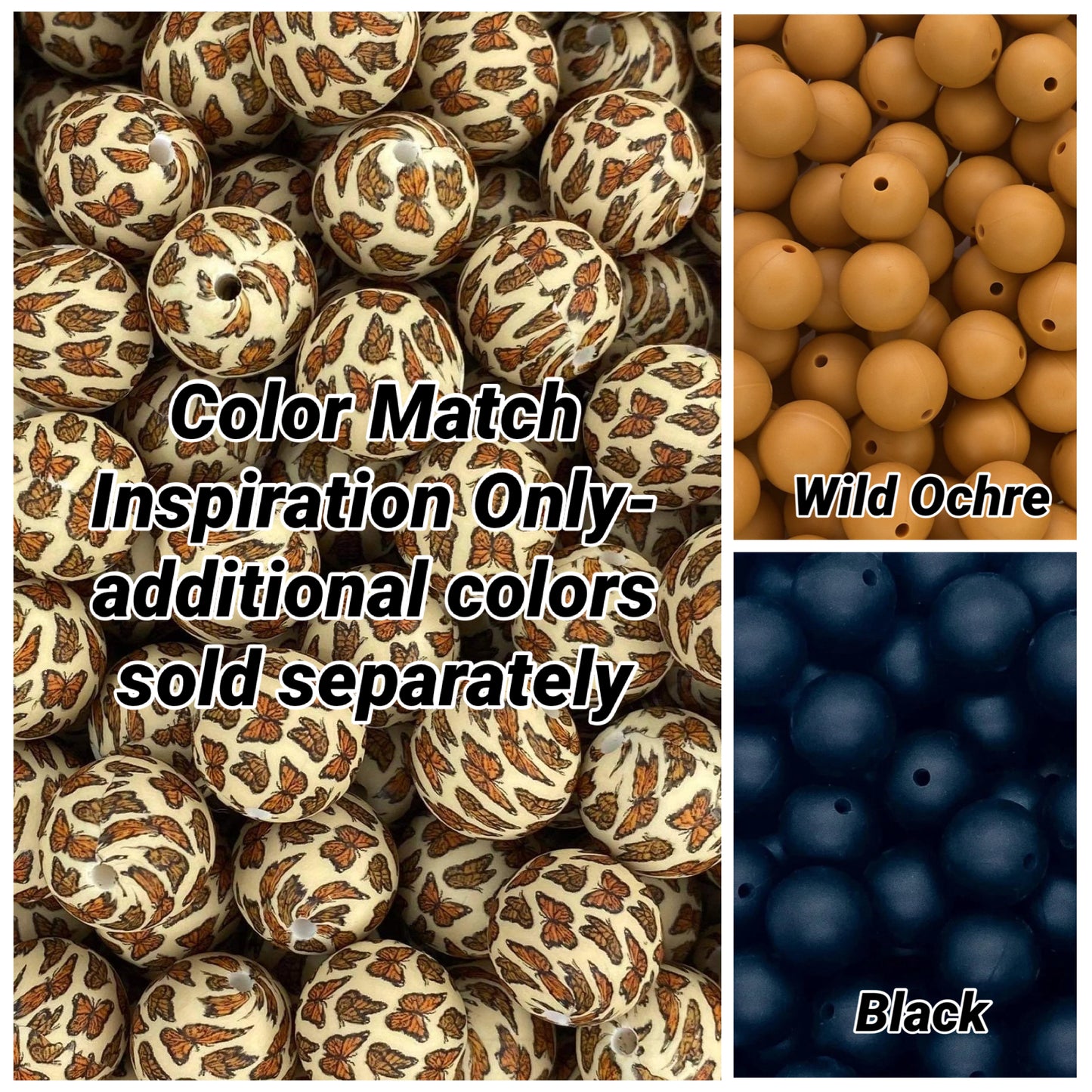 CTS Creation: Butterfly Kisses Printed 15mm Bead