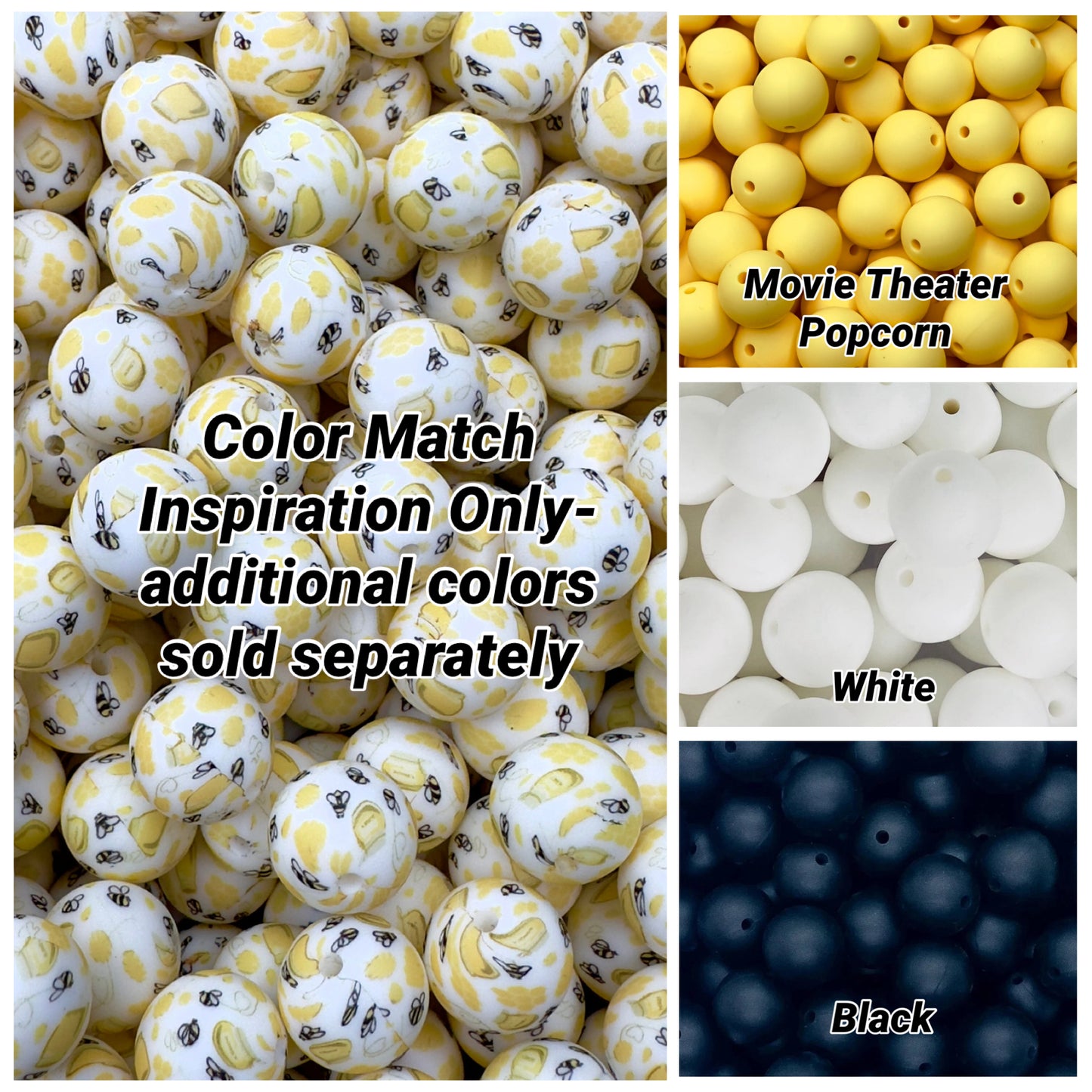 CTS Creation: Bumble Bee Printed 15mm Bead