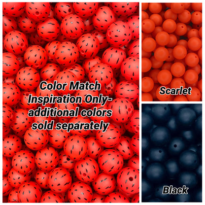 Watermelon Seeds Printed 15mm Bead