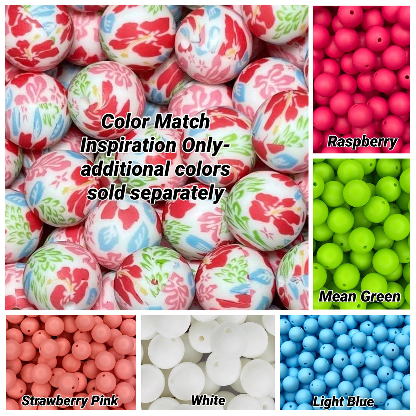 Aloha Printed 15mm Bead