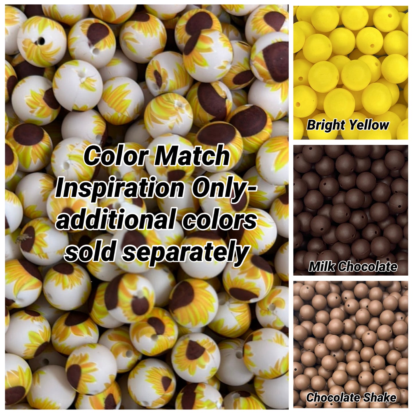 Navajo Sunflower Printed 15mm Bead