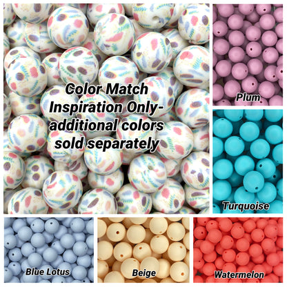 Pretty Petals Printed 15mm Bead