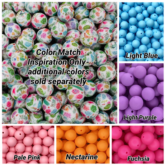 Perle de 15 mm imprimée succulente personnalisée 