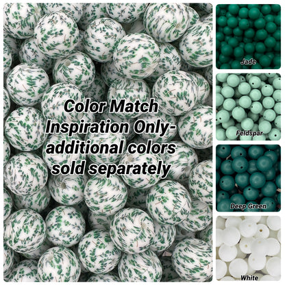 Perle de 15 mm imprimée de feuilles botaniques
