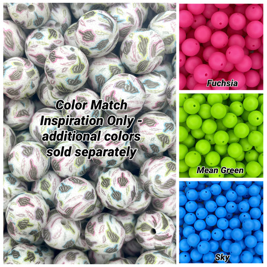 Création CTS : Perle de 15 mm imprimée Jersey Salute 