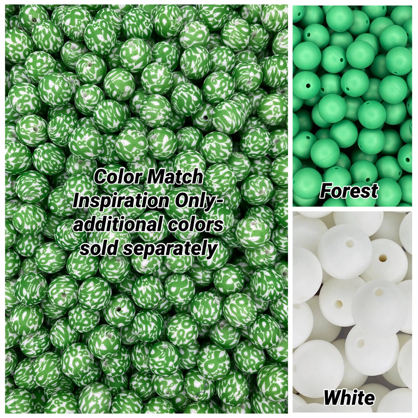 CTS Creation: Mental Health Awareness 15mm Printed Bead