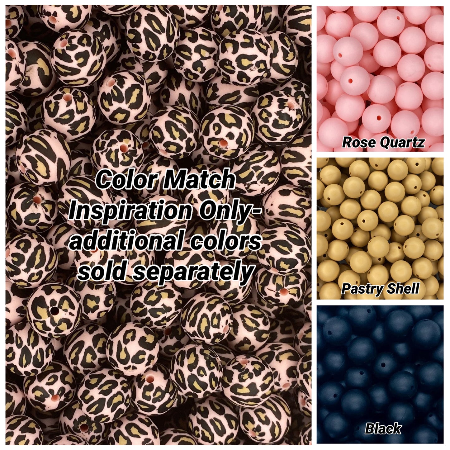 Baby Pink Leopard Printed 15mm Bead