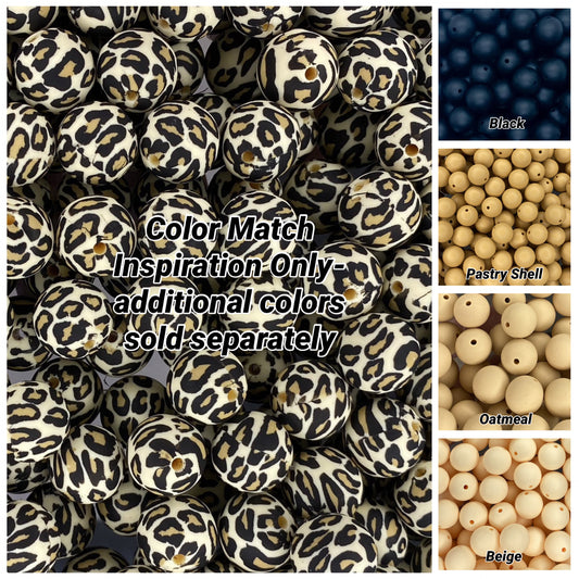 Leopard Printed 15mm Bead
