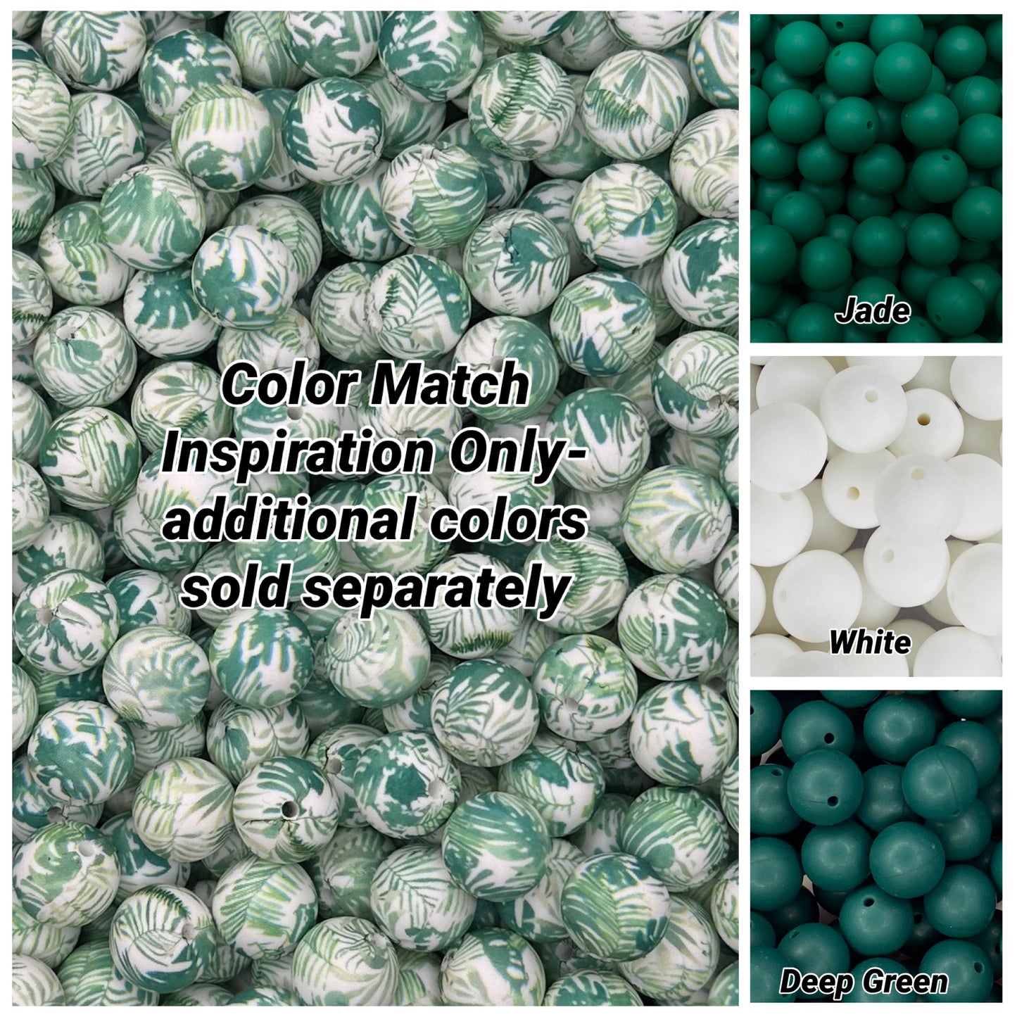 Fern Valley 15mm Printed Bead