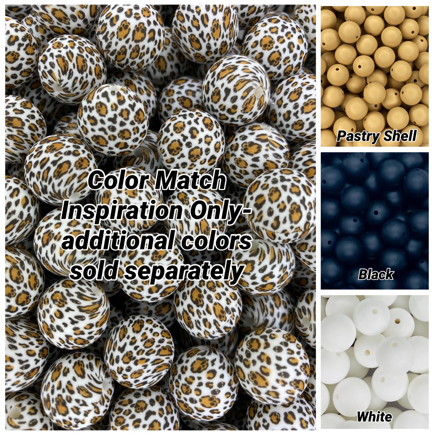 CTS Creation: Death Leopard Printed 15mm Bead