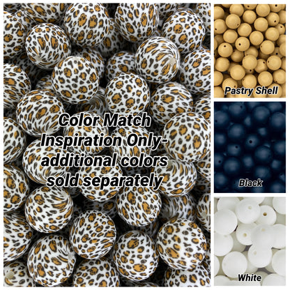 CTS Creation: Death Leopard Printed 15mm Bead
