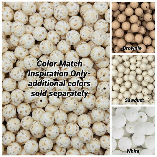 Perle hexagonale de 14 mm imprimée sur mesure léopard de luxe 
