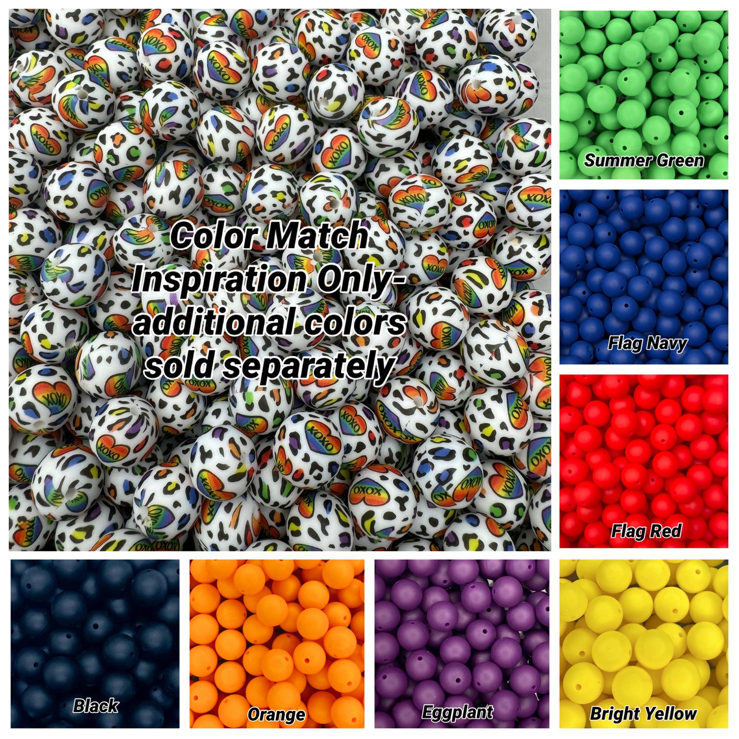 Perle de 15 mm imprimée léopard d'amour 