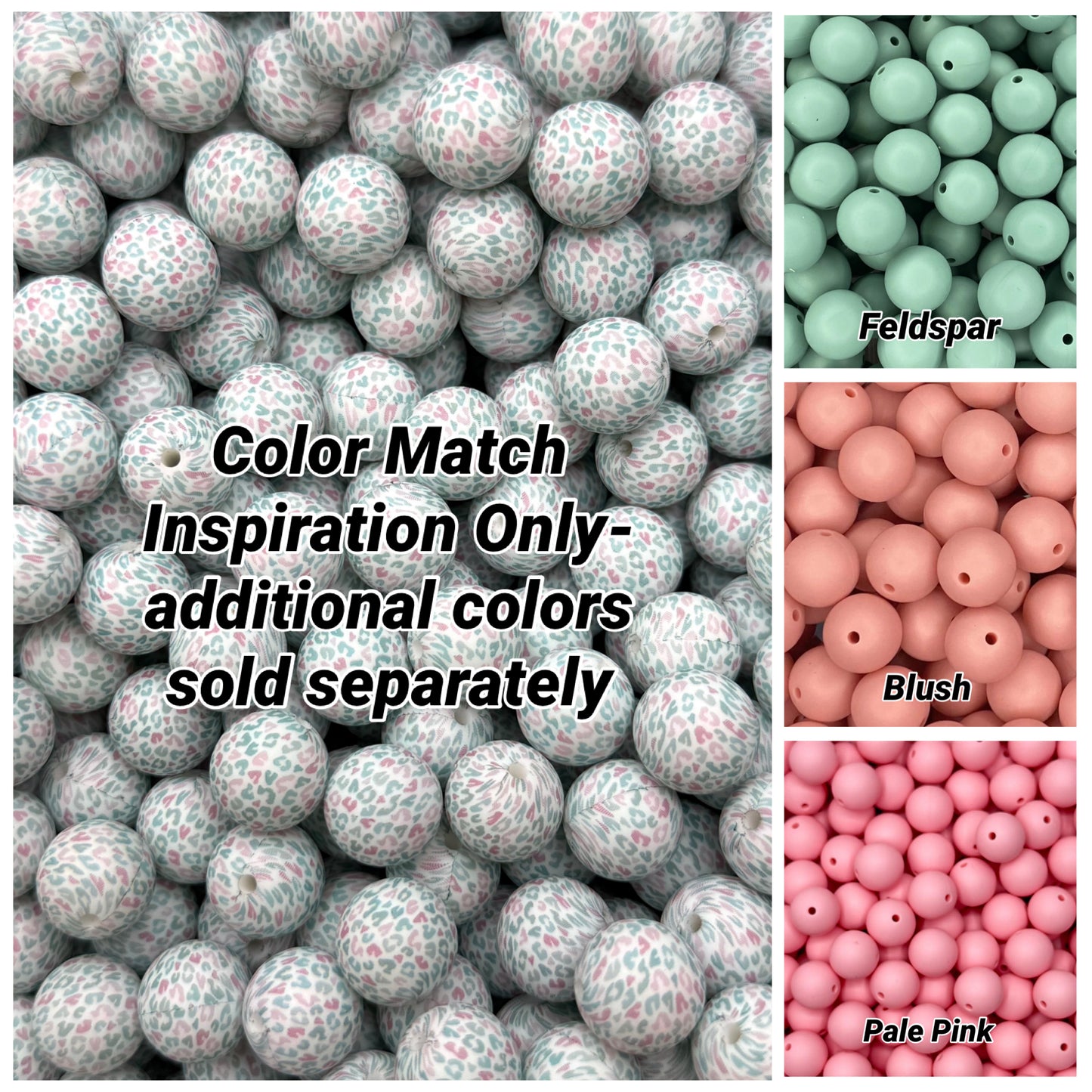 Cotton Candy Cat Printed 15mm Bead