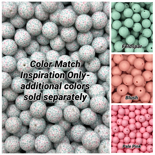 Cotton Candy Cat Printed 15mm Bead
