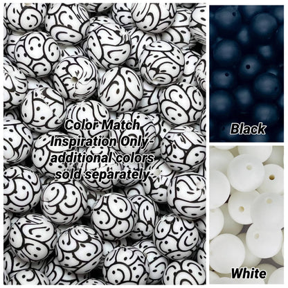 Happy Smiles Printed 15mm Bead