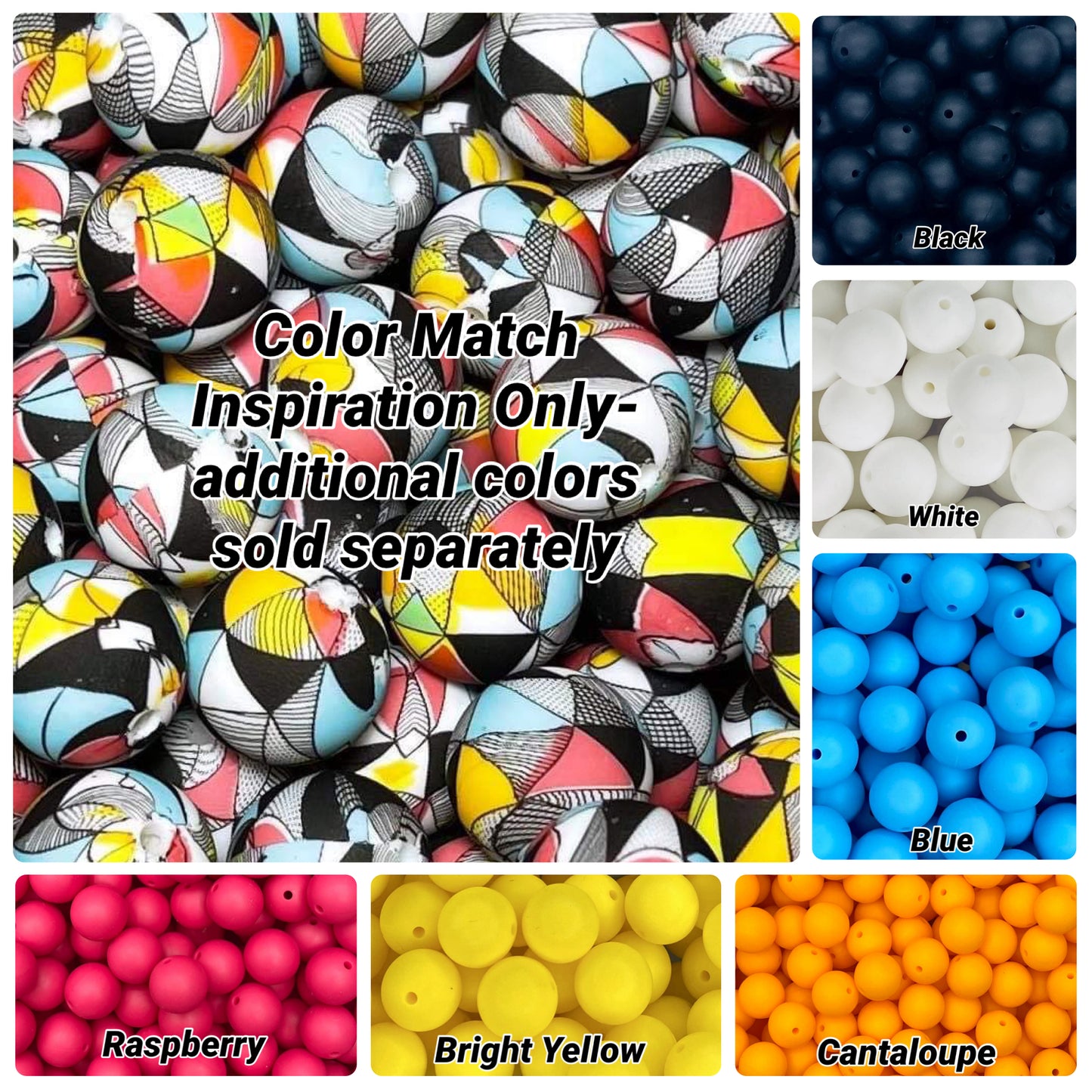 Sally Printed 15mm Bead