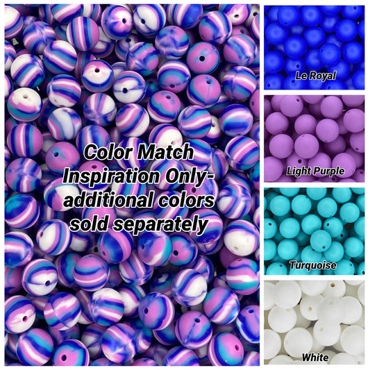 Purple Nurple Swirl 15mm Bead