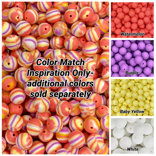 Tangerine Dream Swirl 15mm Bead