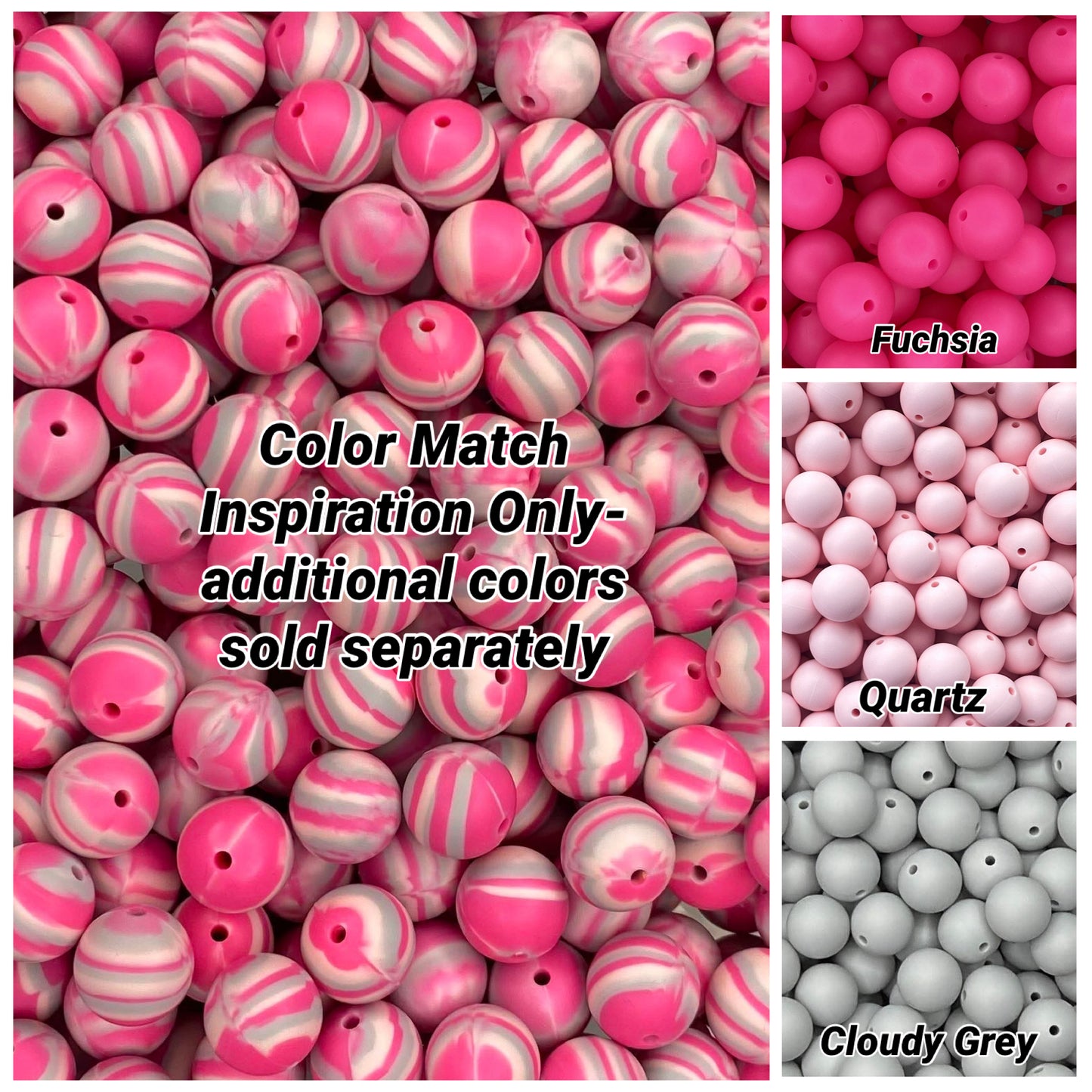 Pinky Pie Swirl 15mm Bead