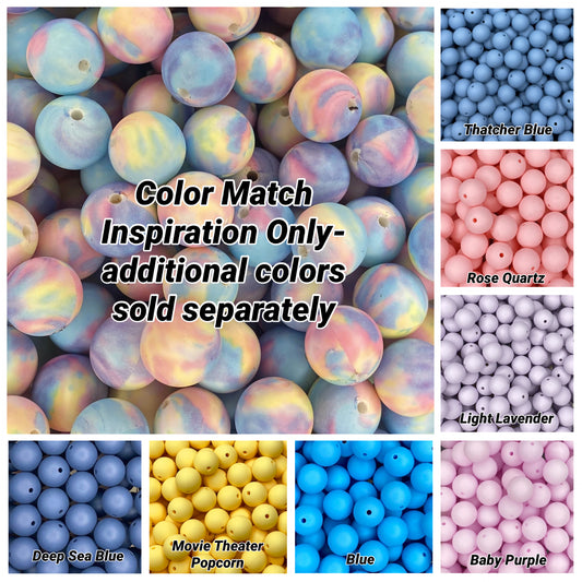 Perle de 15 mm imprimée aurores boréales 