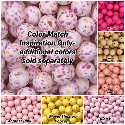 Sunset Terrazzo Printed 15mm Bead