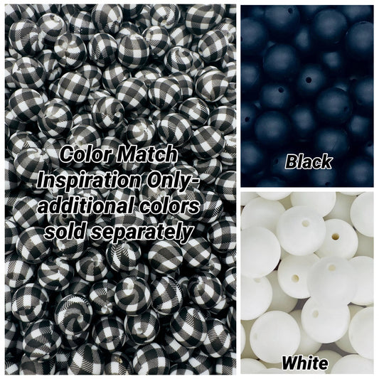 Perles de 15 mm imprimées à carreaux de buffle