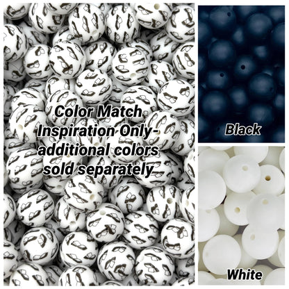 The Monochrome Chapter Printed 15mm Bead
