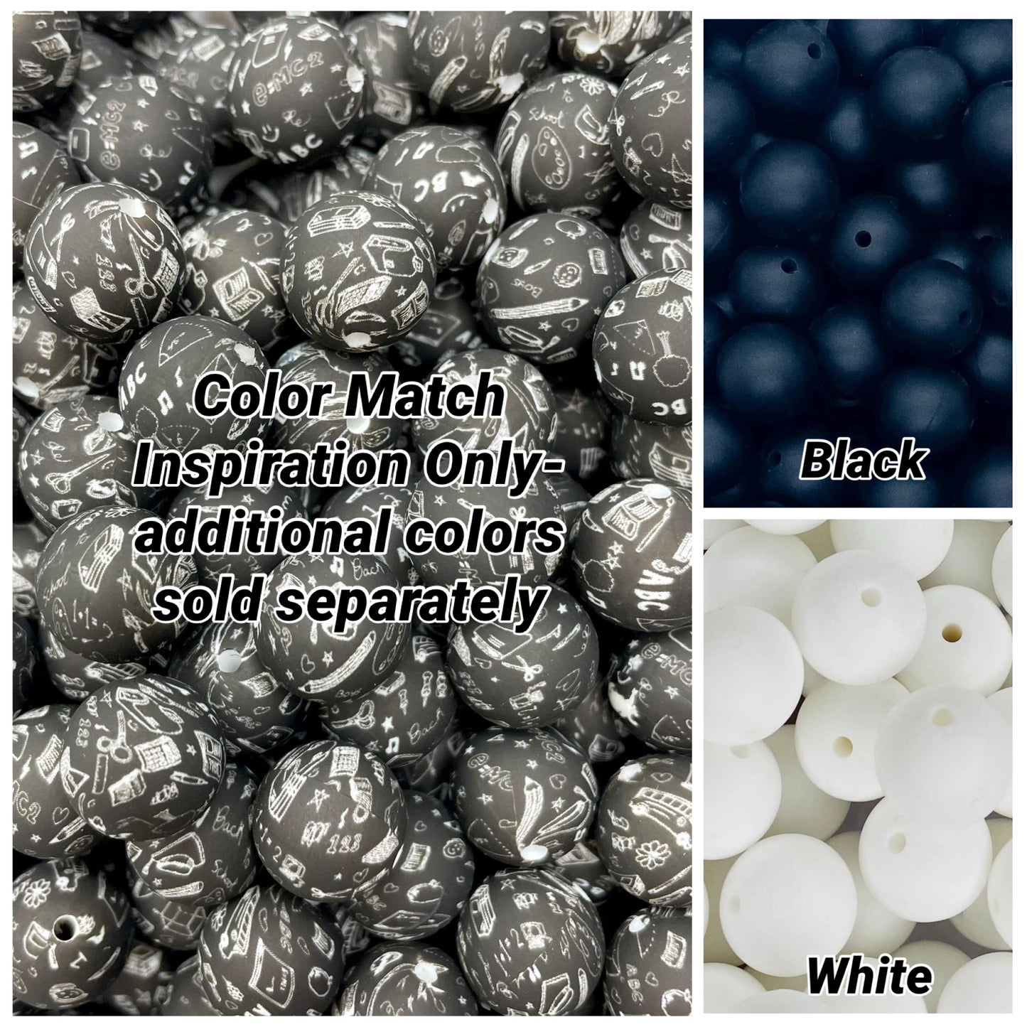 CTS Collab: Chalkboard Printed 15mm Bead