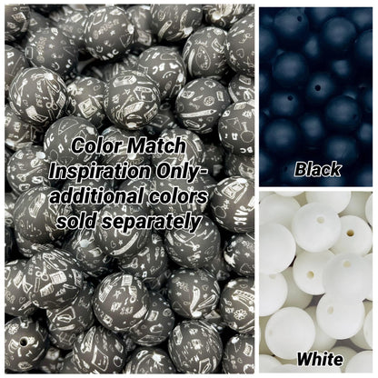 CTS Collab: Chalkboard Printed 15mm Bead