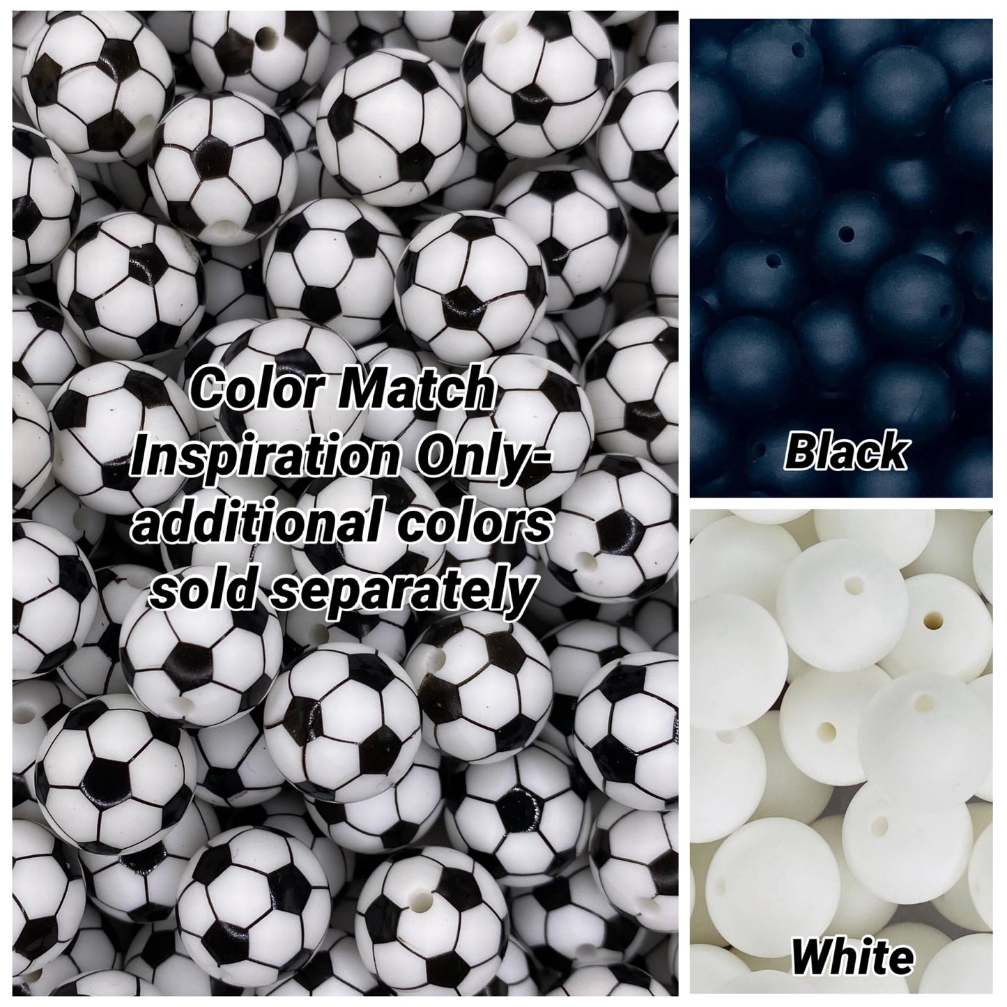 Perle de 15 mm imprimée football