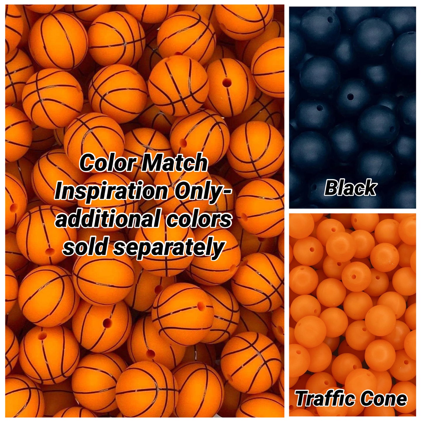 Basketball Printed 15mm Bead