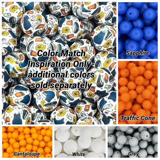 WEE-OOO-WEE-OOO Printed 15mm Bead