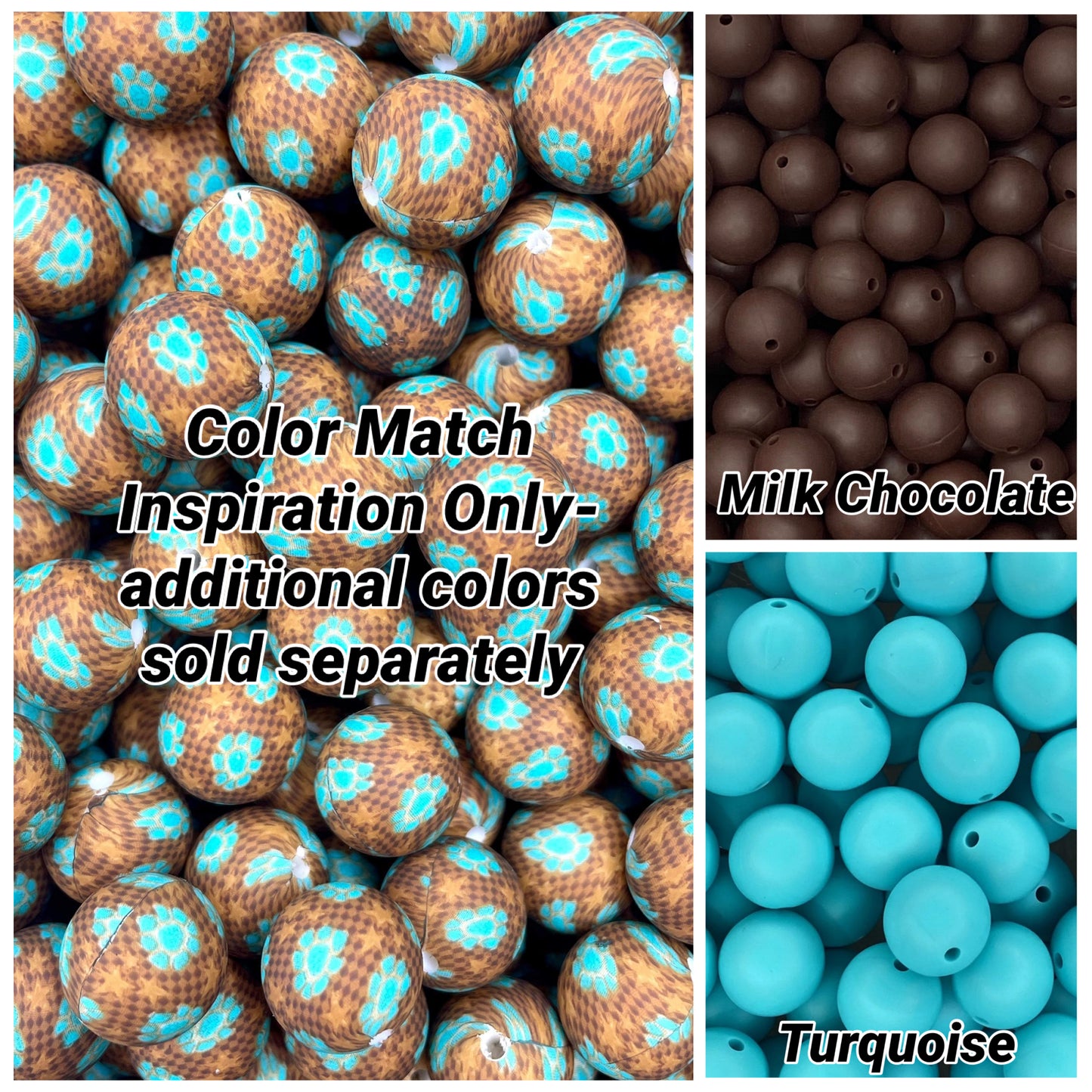 Boujee Perle Personnalisée Turquoise 15mm