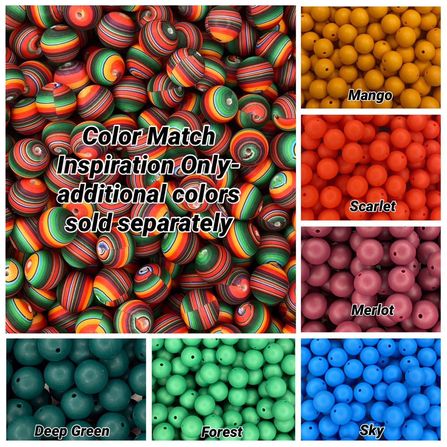 Perle de 15 mm imprimée sur mesure Serape rouge