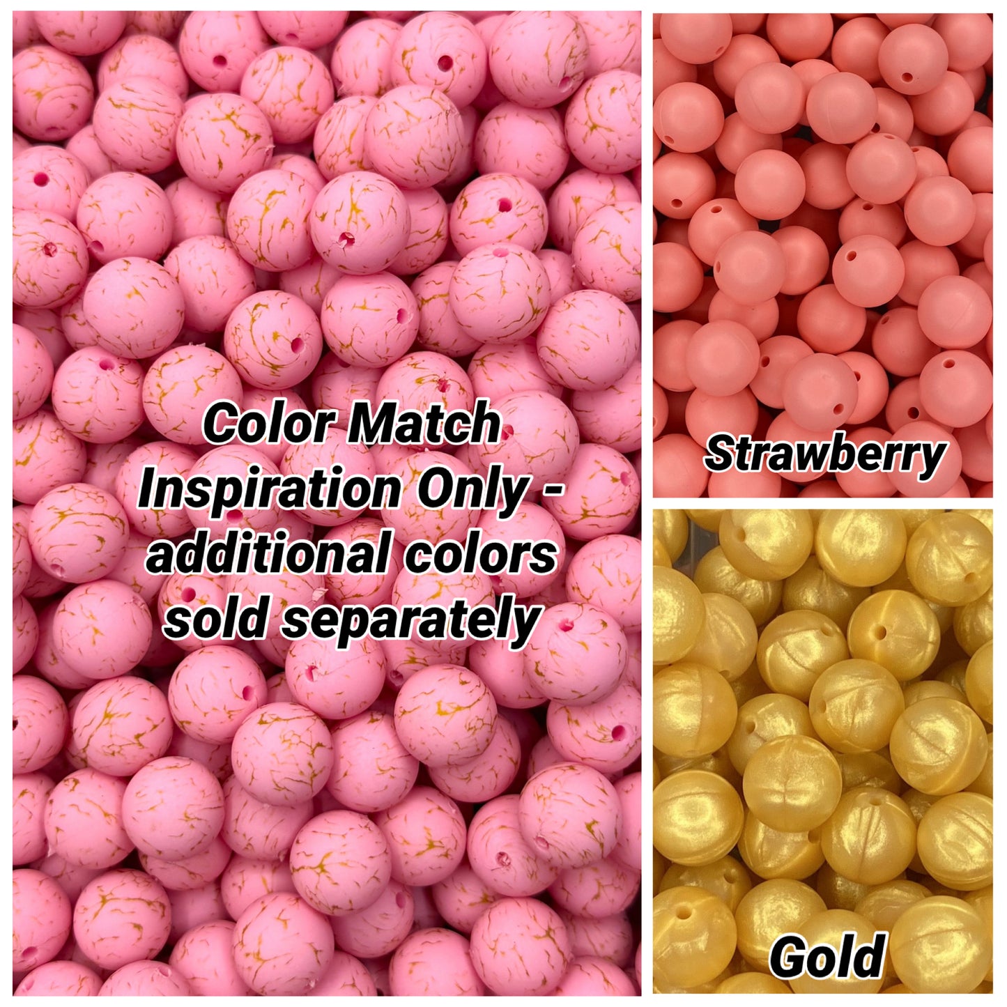 CTS Creation: Strawberry Stone Printed 15mm Bead