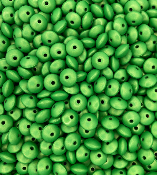 Green Metallic 12mm Lentil