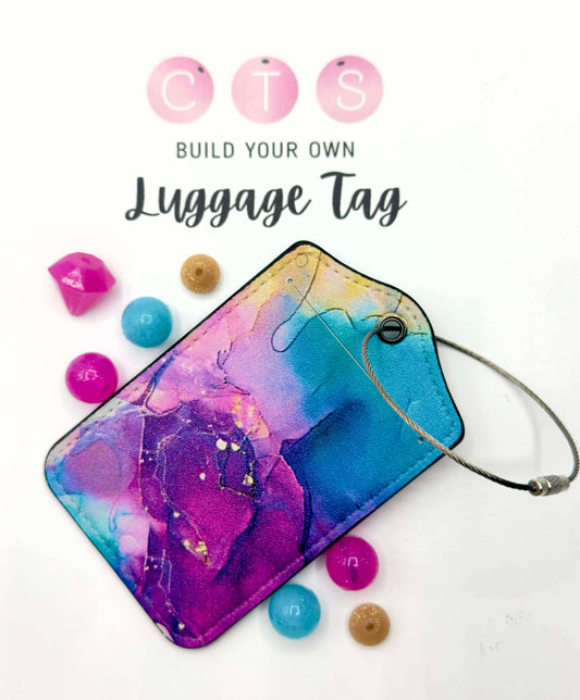 Watercolor Marble Luggage Tag Kit