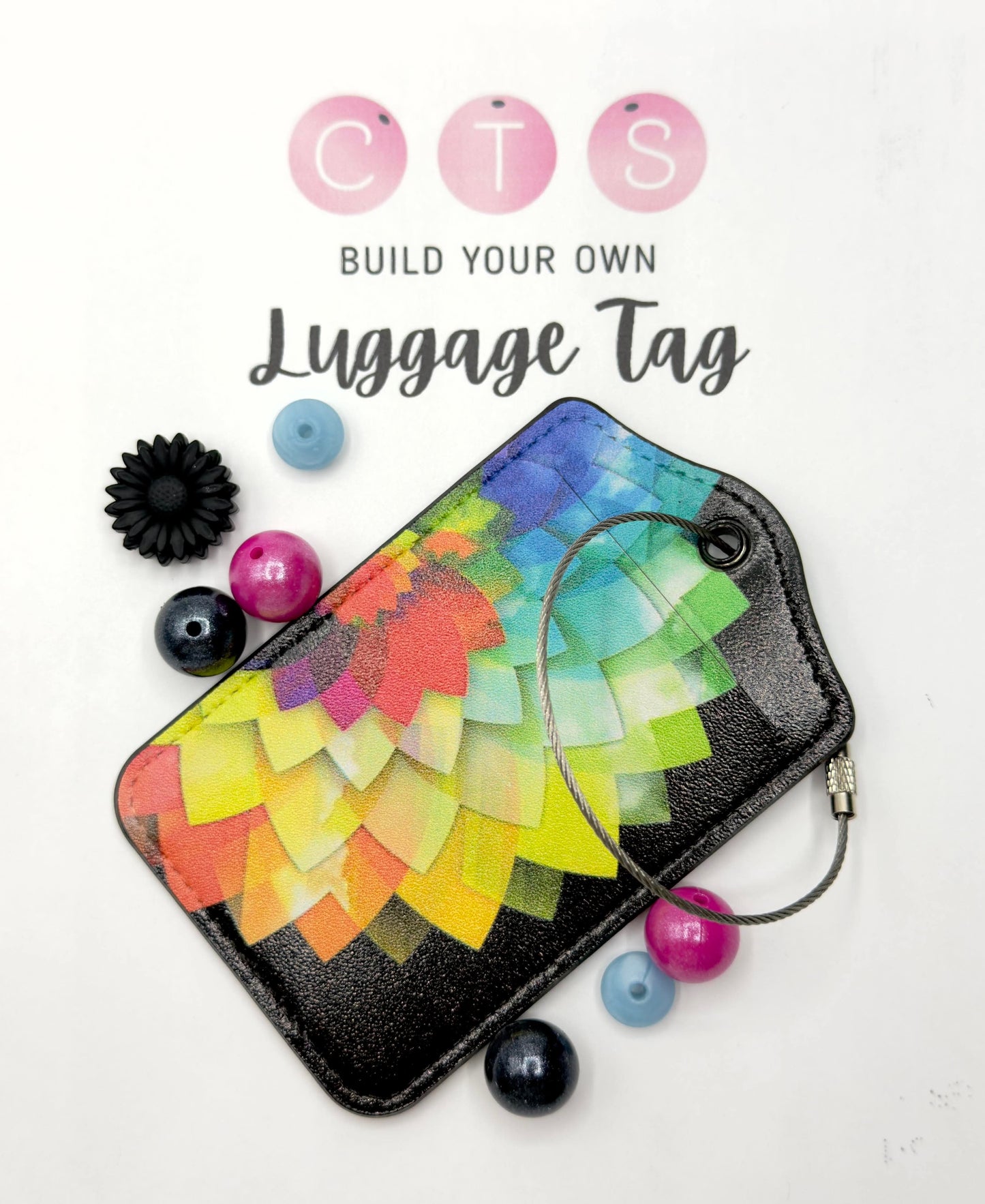 Geometric Flower Luggage Tag Kit