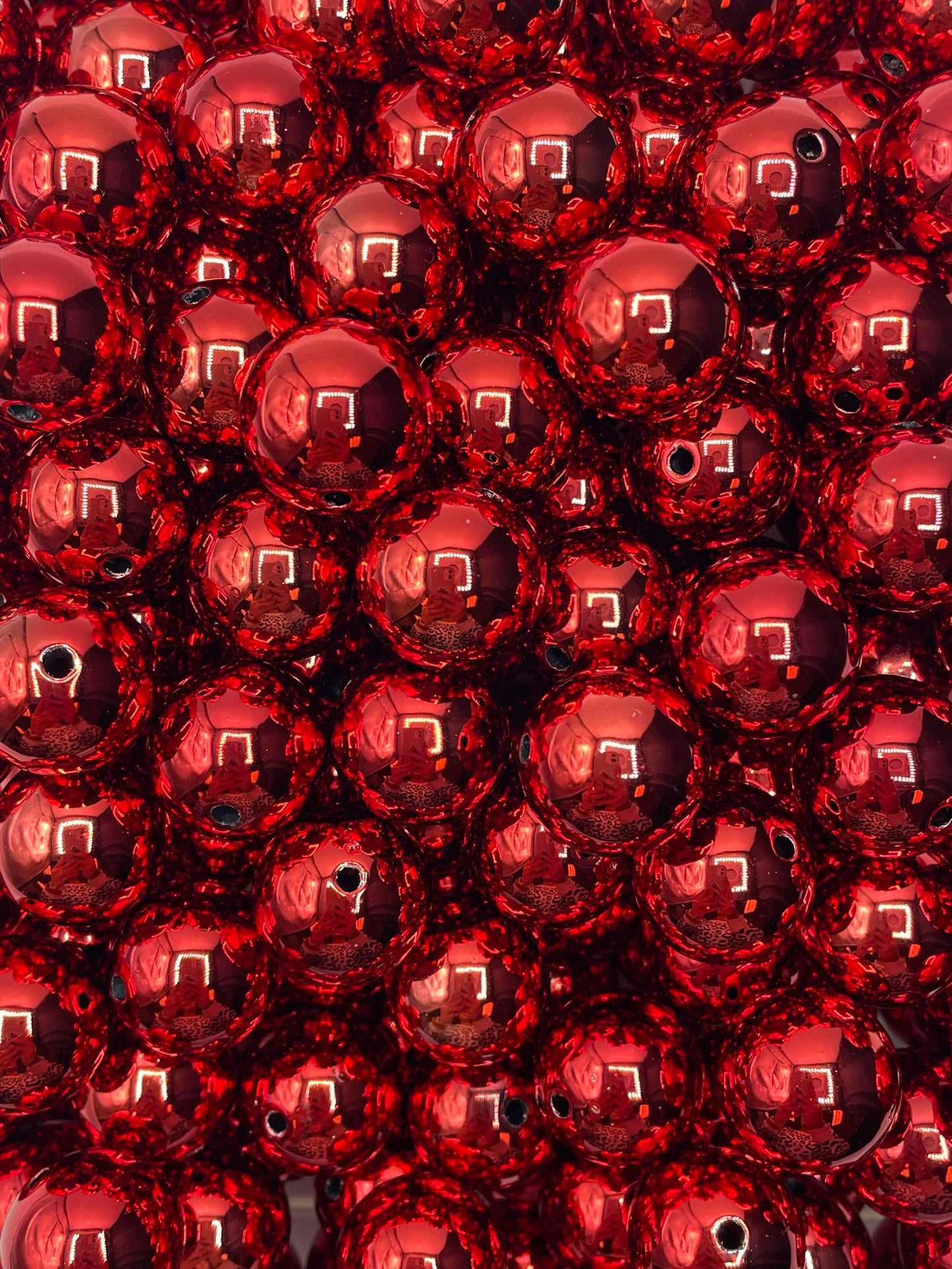 Metallic Red 20mm Acrylic Bead