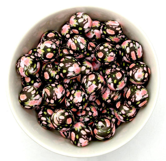 CTS Creation: Rose Black Floral 15mm-MINI BULK 50 Count