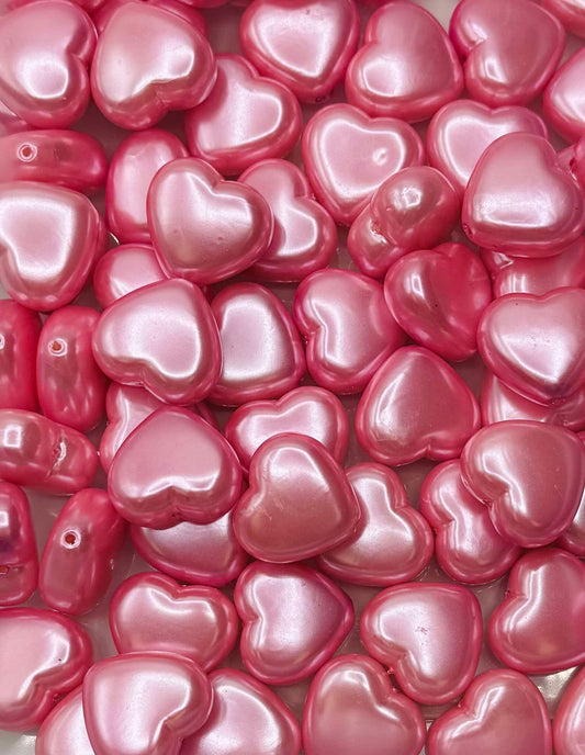 Baby Pink 3D Heart Acrylic Bead