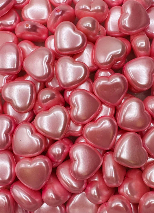 Candy Pink 3D Heart Acrylic Bead