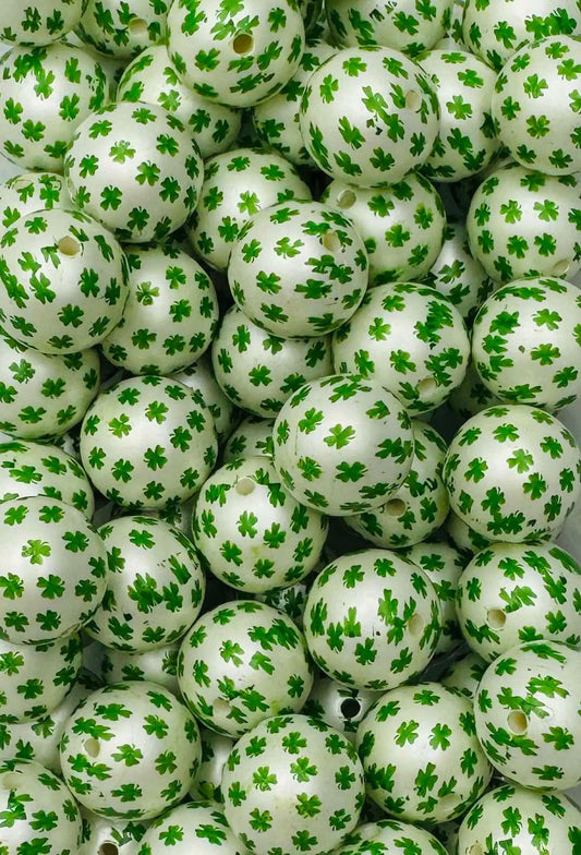 Mini Matte Shamrocks 20mm Acrylic Bead