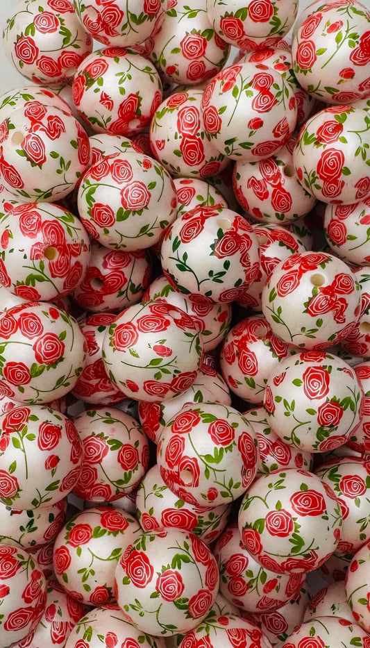 Rose Vines 20mm Acrylic Bead