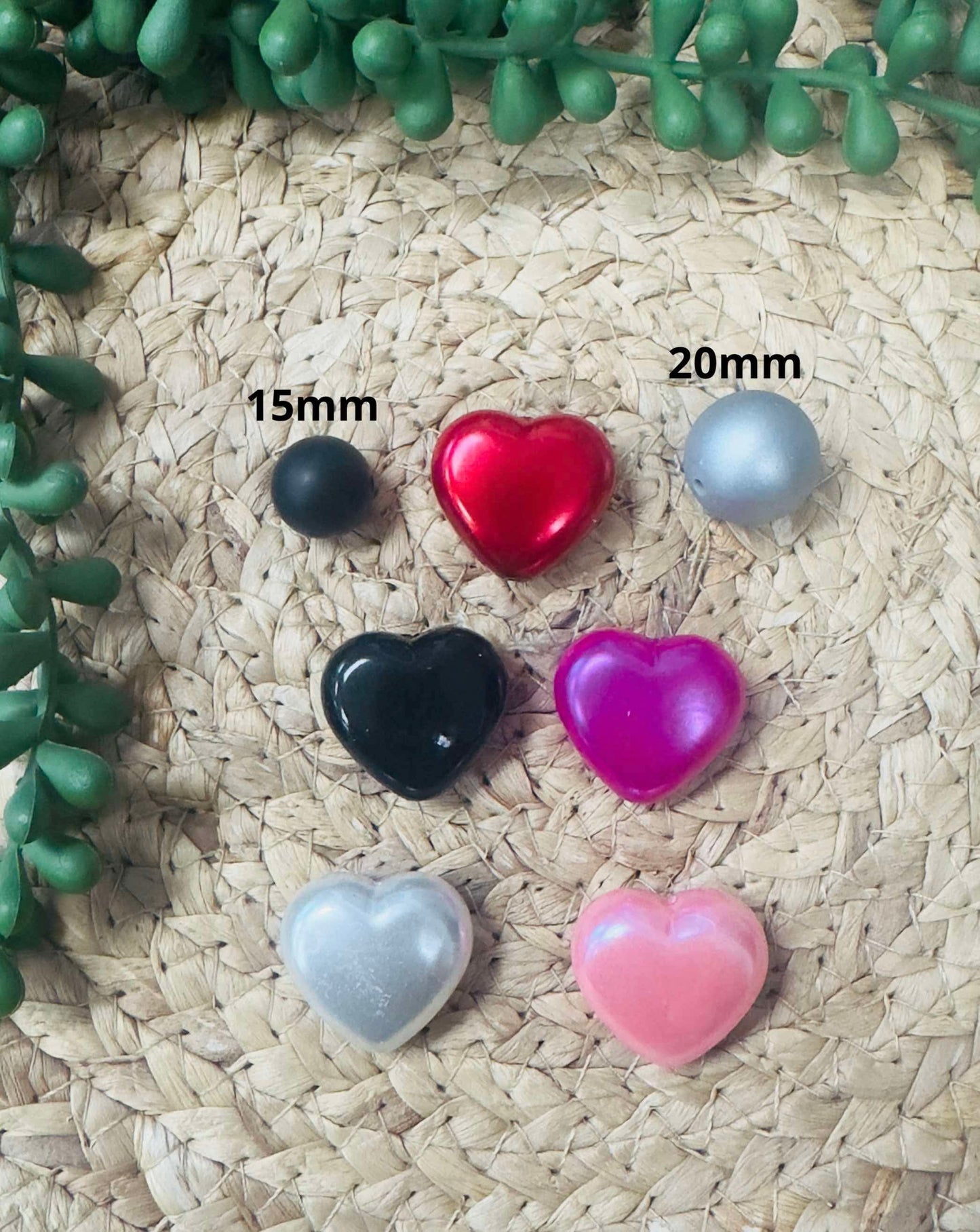 Candy Pink 3D Heart Acrylic Bead