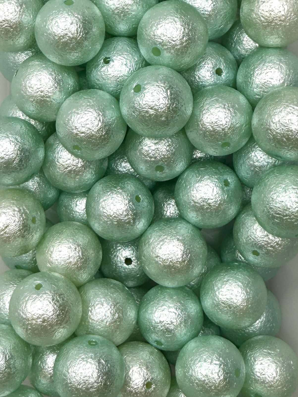 Mint Foil 20mm Acrylic Bead