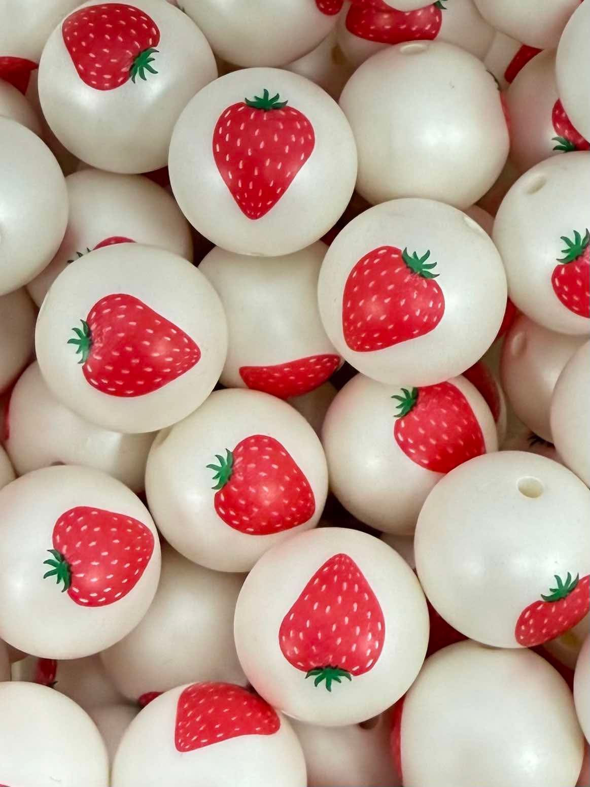 Strawberry 20mm Acrylic Bead